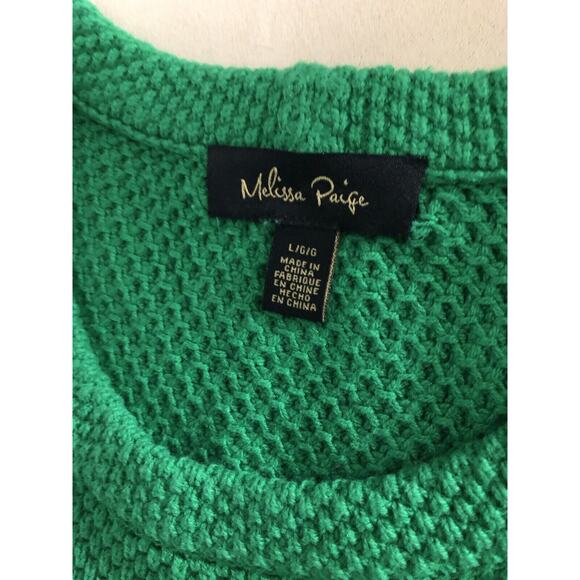 Melissa Paige Women Sweater LG Long Bell Sleeve Pullover Knit Lagenlook Maximali - Picture 8 of 9